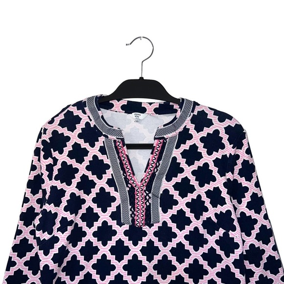 Crown and Ivy Prep Nautical Texture Embroidery Novelty Print Tunic - Size Medium - Picture 2 of 9